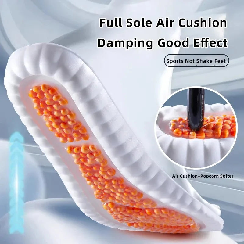 Palmilhas esportivas completas para pés pu almofada de ar sola macia respirável absorção de choque tênis de corrida almofada para palmilha de suporte de arco